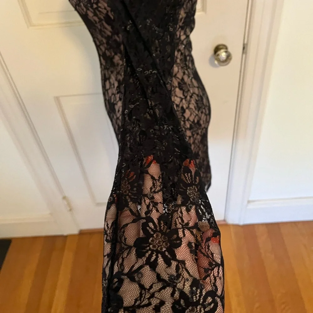 Vintage Forever 21 Asymmetrical Lace one Sleeve Top small - Picture 5 of 9